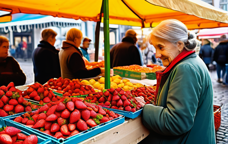 미시 경제학 - **Prompt:** A traditional German baker, a middle-aged man with flour dust on his apron, stands thoug...