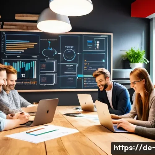 창업 관련 정부 지원 프로그램 - A modern German start-up office environment showing a young diverse team of entrepreneurs collaborat...