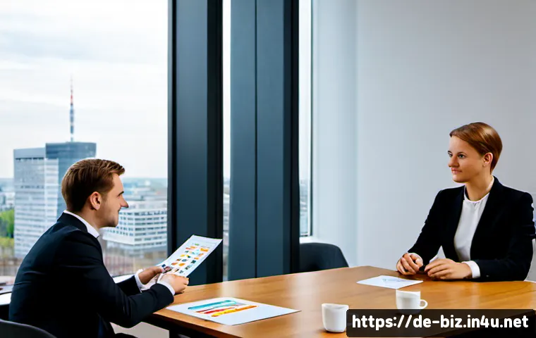 경영학에서 중요한 기술 - Photorealistic corporate strategy meeting in a modern Berlin office, diverse German business team se...